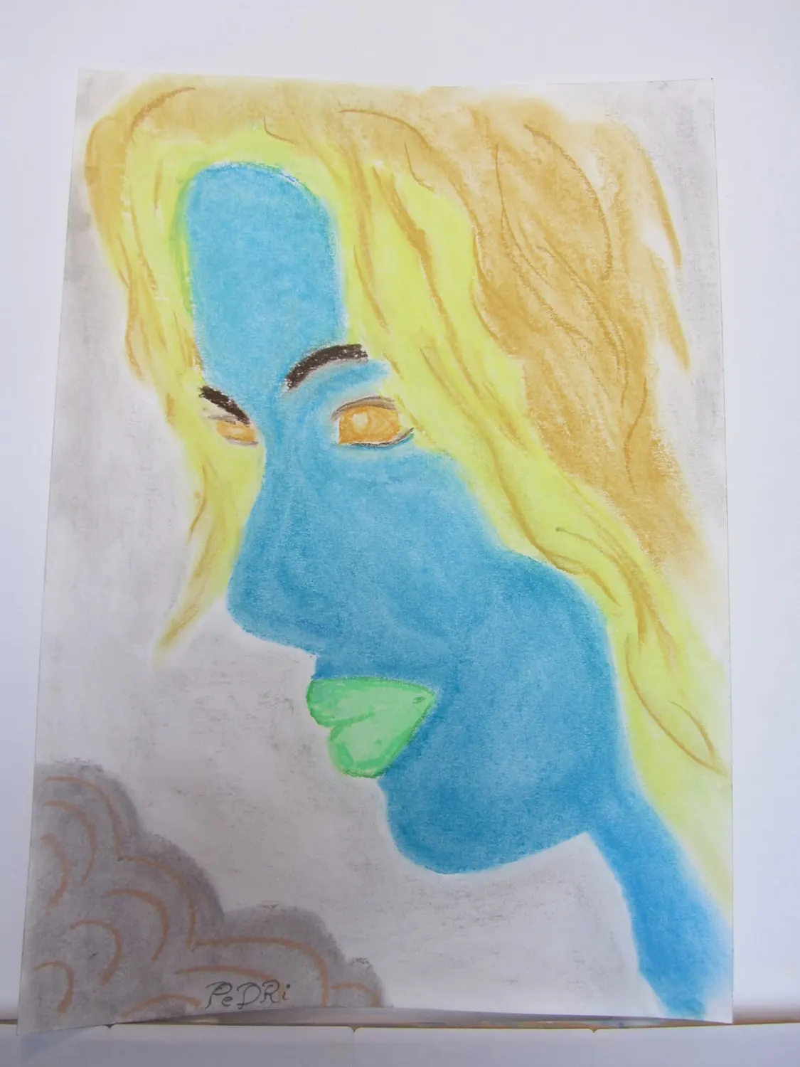 Profiel in blauw