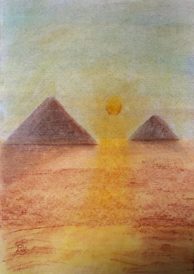 Pyramides au coucher du soleil